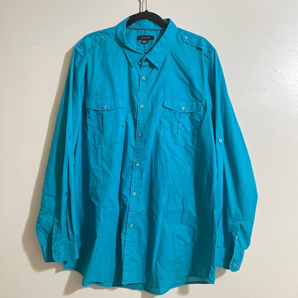 Men’s Turquoise Button Shirt